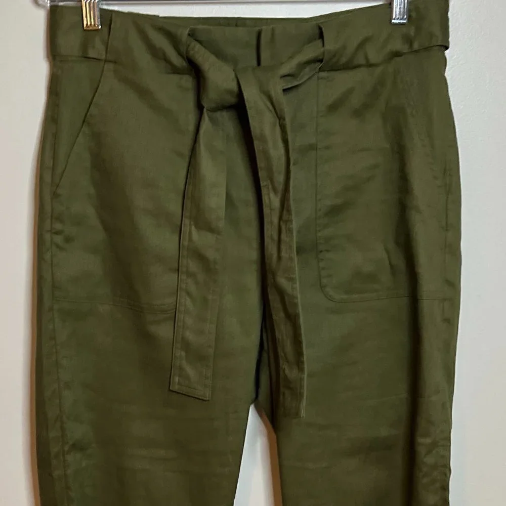 Banana Republic Olive Green Linen & Cotton Blend Pants Size 10P